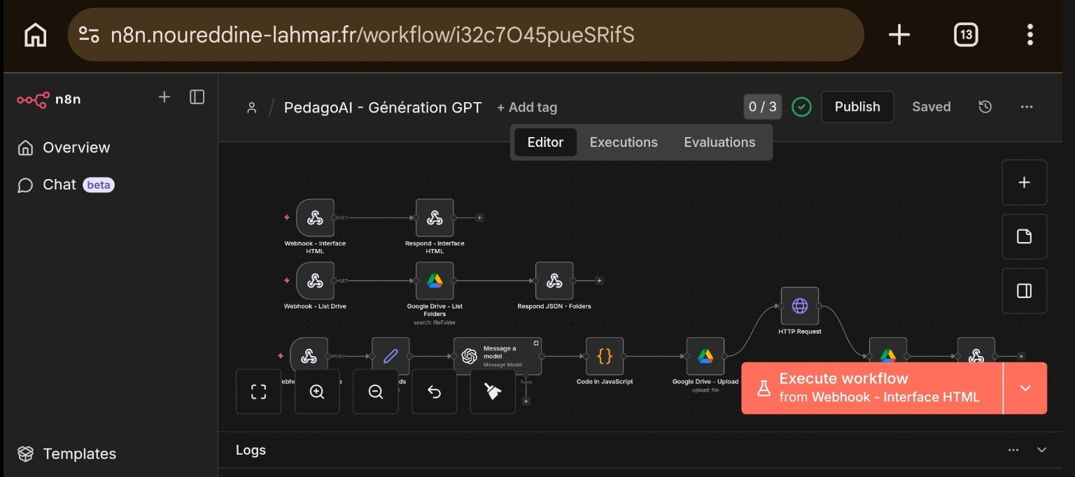 Workflow n8n de PedagoAI